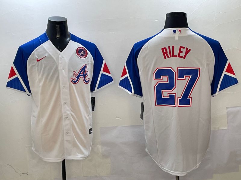 Men Atlanta Braves 27 Riley White City Edition 2025 Nike MLB Jersey style 3